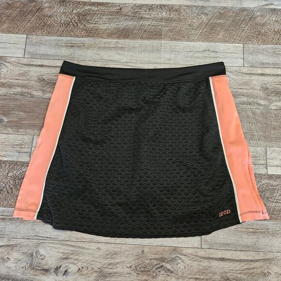 IZOD Skort Tennis Prep Golf Womens Athletic Active Short Mini Skirt Black Slit M - Picture 1 of 7